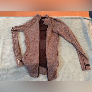 Orangetheory Fitness Gray Heather Performance Zip Jacket Thumbholes Size M